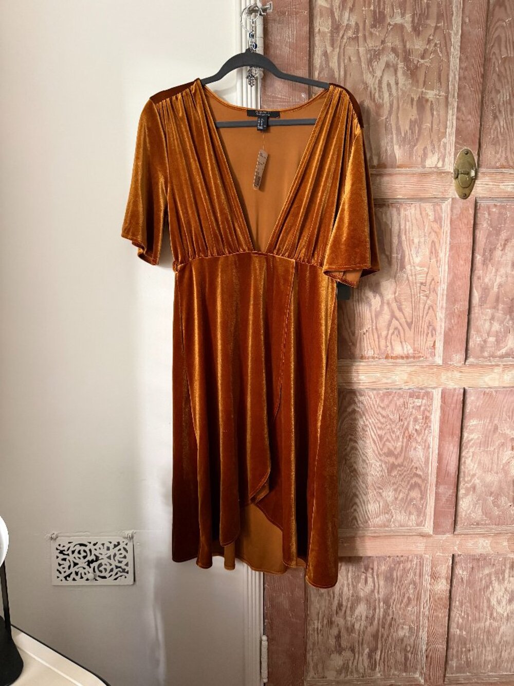 Forever 21 Contemporary Amber Velvet Deep V Wrap Dress NWT Size XL